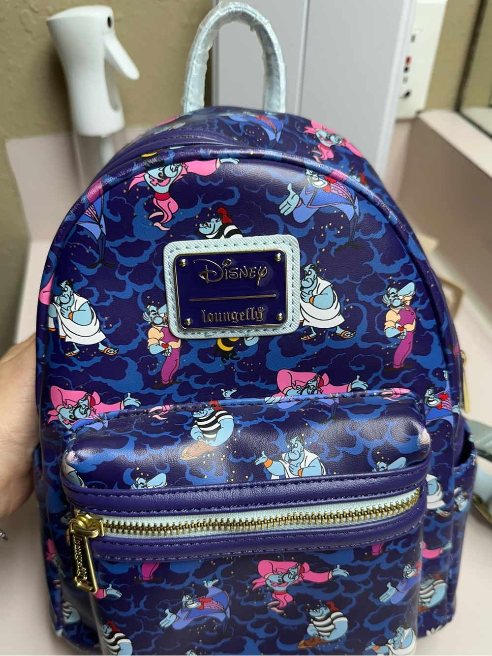 Disney Loungefly Mini Backpack – Purple Aladdin Genie Pattern